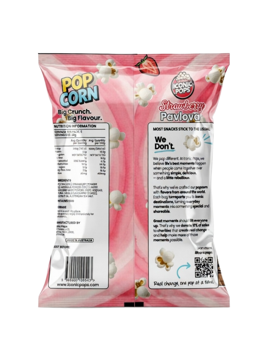 Strawberry Pavlova – back of pack